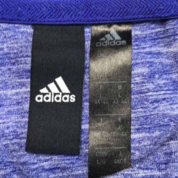 Adidas Spell Out Logo Athletic Top Tee Purple Sz L - Picture 6 of 9